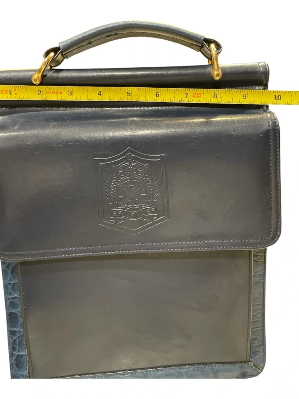 Bellerose Navy Blue Leather Top-Handle Handbag